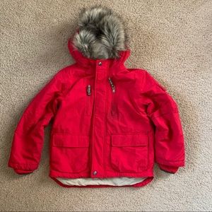 Lands end kids winter coat size, removable fur